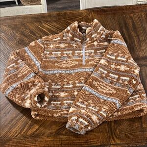 Cozy Brown and Gray Teddy Jacket